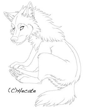 Lineart wolf pup female