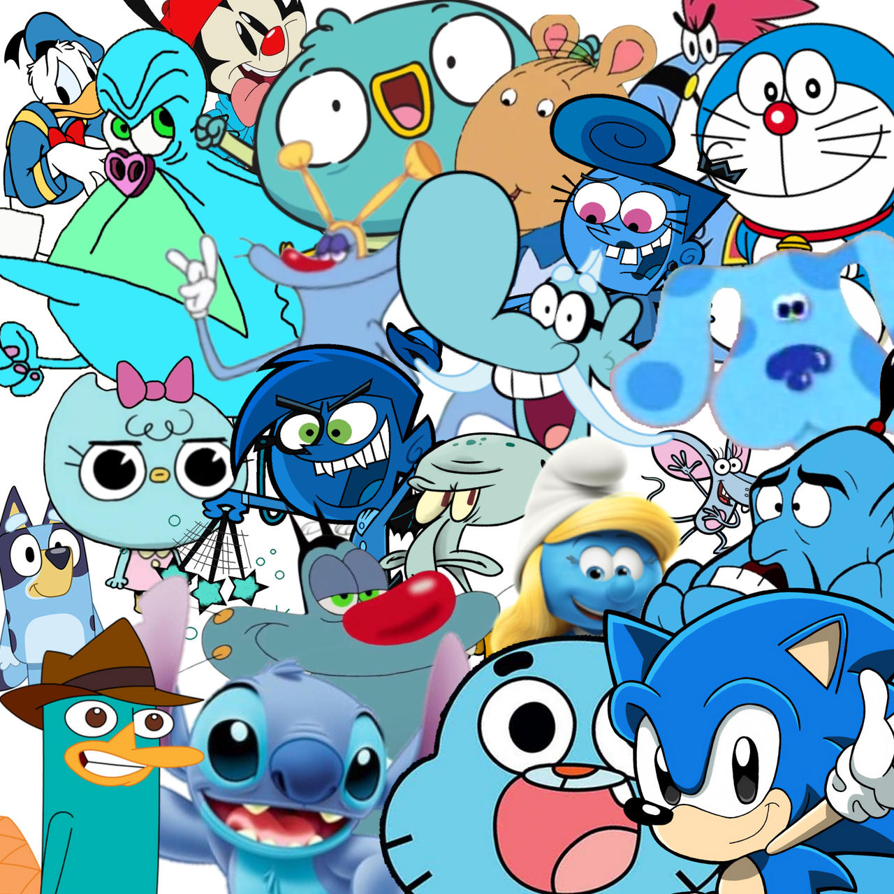 Blue cartoon characters by Teisha83 on DeviantArt