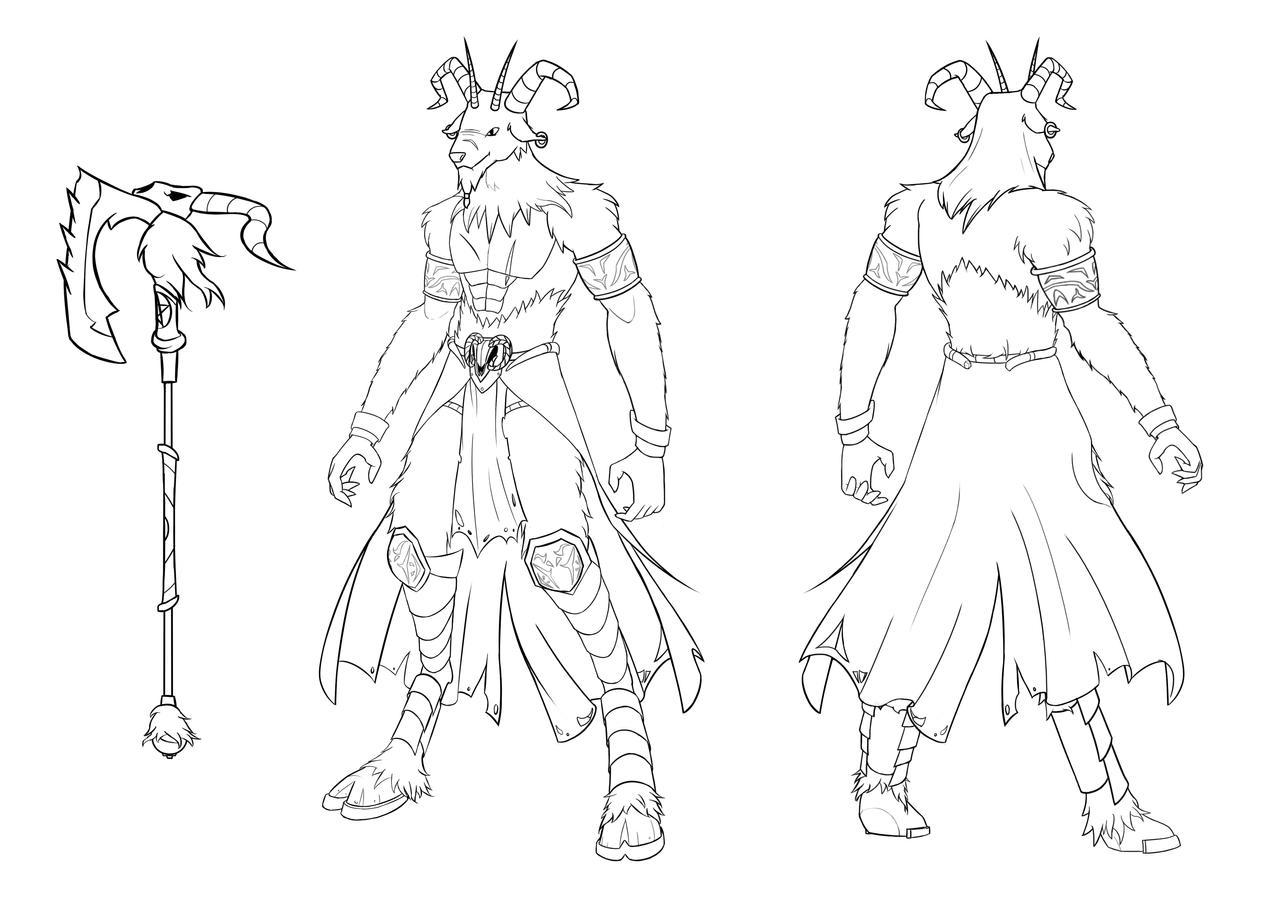 Goatman ( Line Art ) by YewWeiKin on DeviantArt