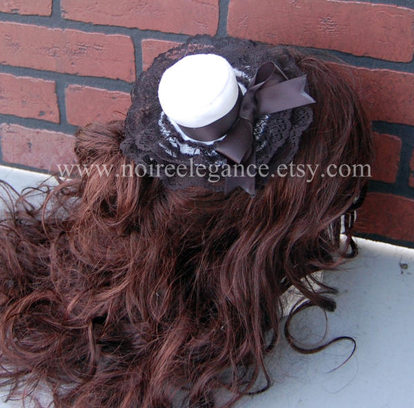 Black and White lolita mini hat