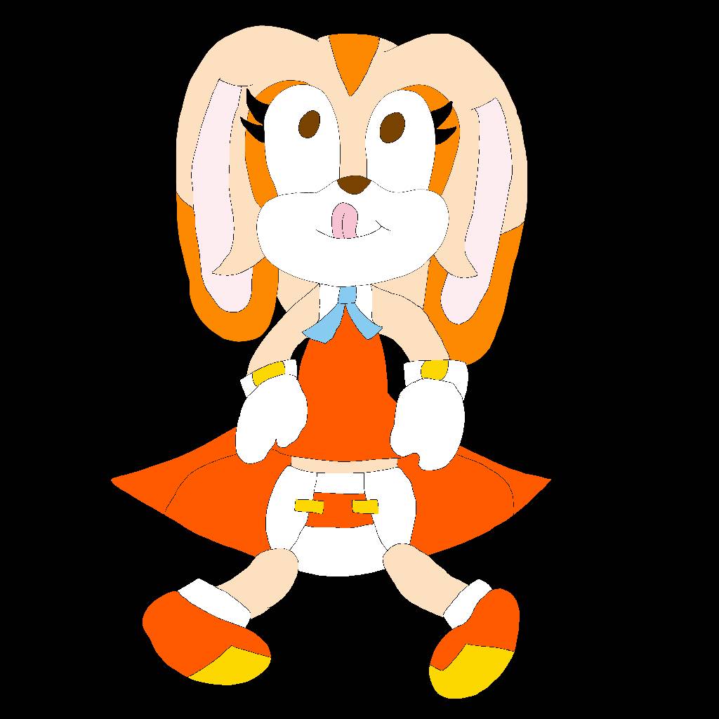 Cream The Rabbit lifts dress showing her Diaper. by AmiiTheFox on ...