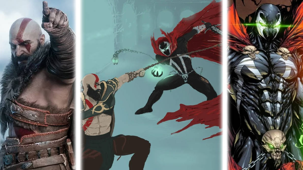 Kratos VS Spawn (Rematch) Fight Art by TokuBiggestFan on DeviantArt