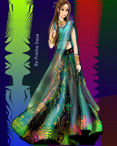 Anime girl in Indian dress by PrathaDave on DeviantArt