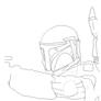 Boba Fett lineart