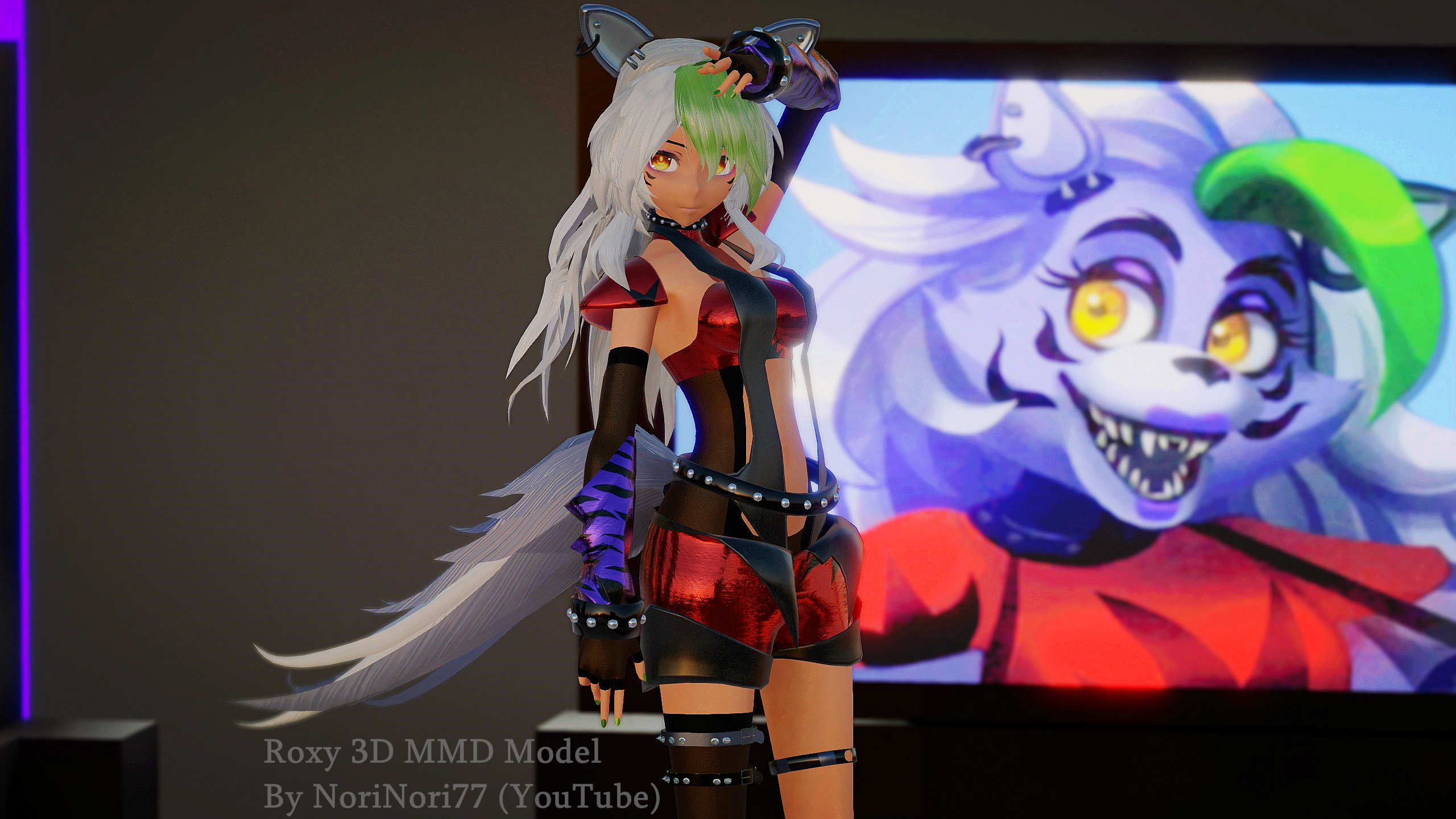 Fnaf Roxy Tg FNAF SB humanized Roxanne Wolf ROXY 3D MMD Model by NoriNori77 on ...