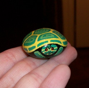 Mini painted turtle rock