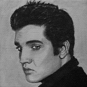 Elvis painted onto mini canvas