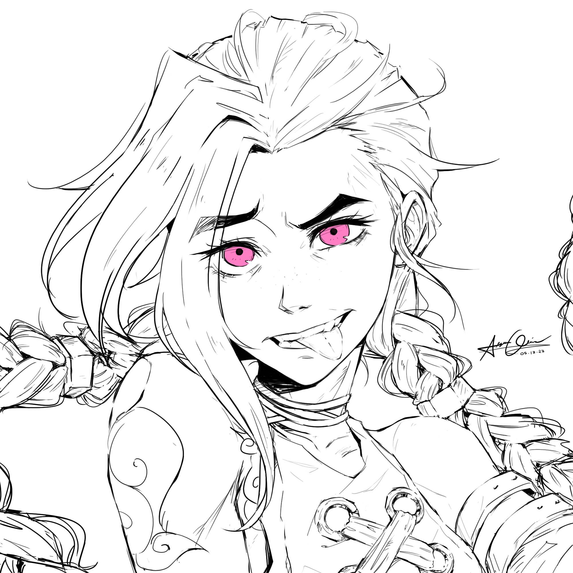 Arcane Jinx Sketch by aviemiin on DeviantArt