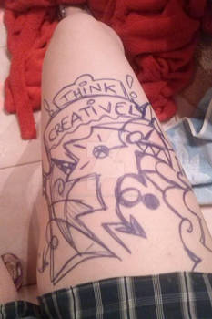 think creatively and scribble on your thighs c: