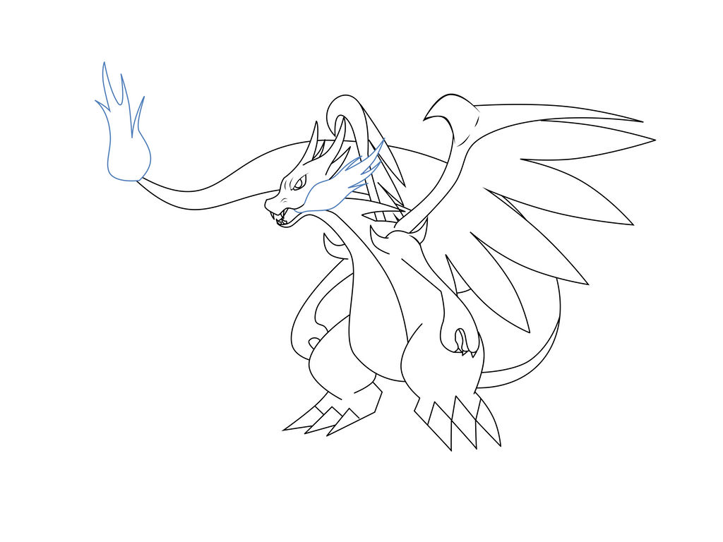 Mega Charizard X Lineart By DarkenGales On DeviantArt mega-charizard-x-lineart-by-darkengales-on-deviantart