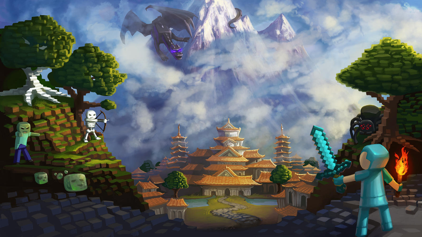 Deviantart Minecraft Ideas Minecraft wallpaper by SaraLynArt on DeviantArt