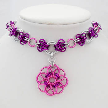 Butterfly and Helm Rose Choker Necklace by Gone-Wishing