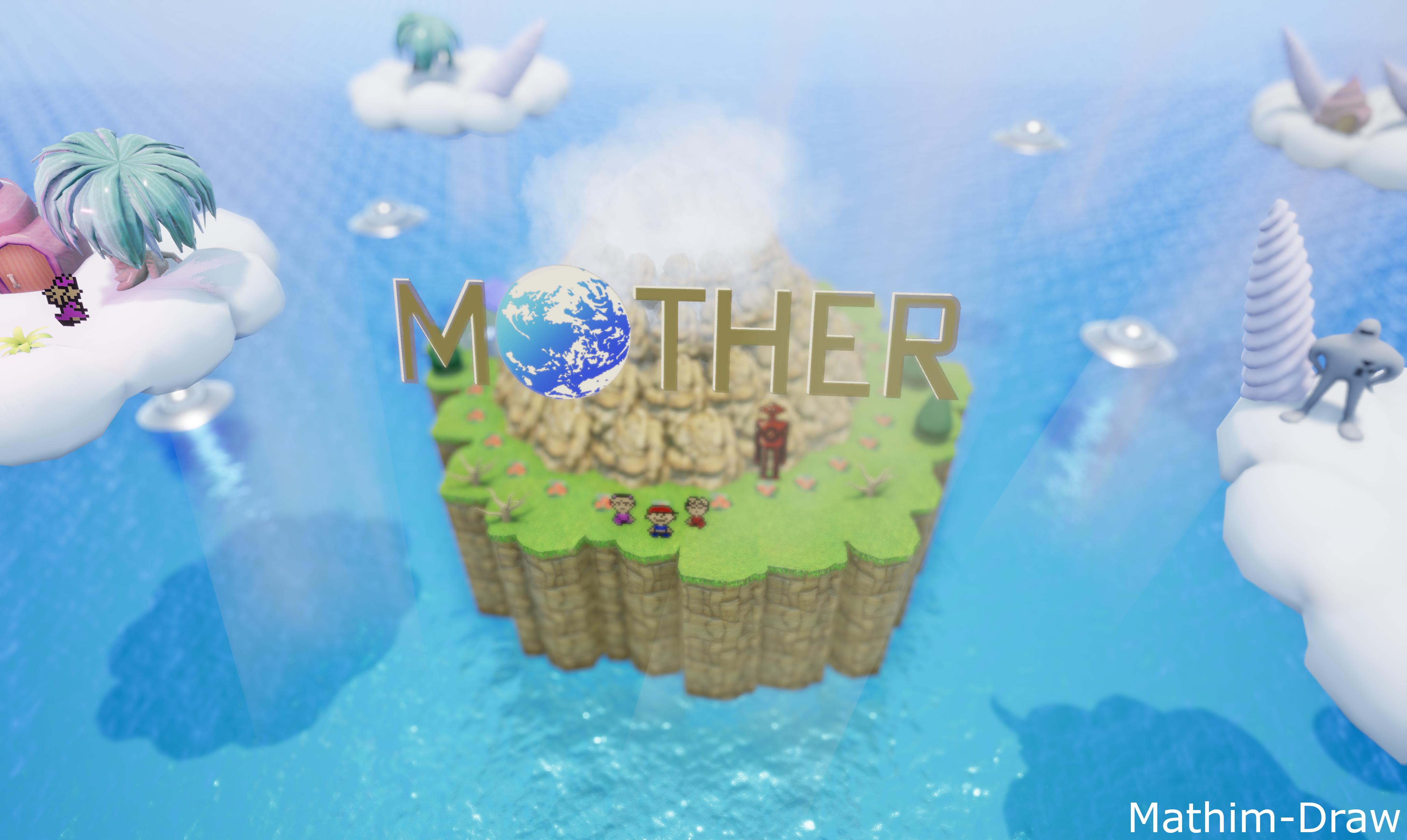 Mother 1 title screen remake