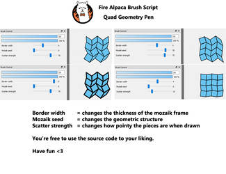Fire Alpaca: Quad Geometry Pen - Brush Script