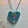 Small Fairy Resin Heart Necklace