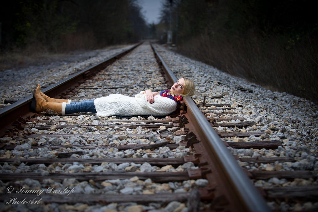 lying on the track