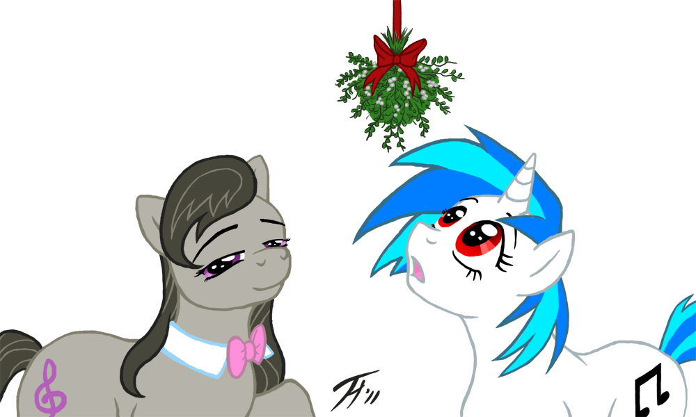 Tavi and Vinyl under the Mistletoe - MLP:FIM