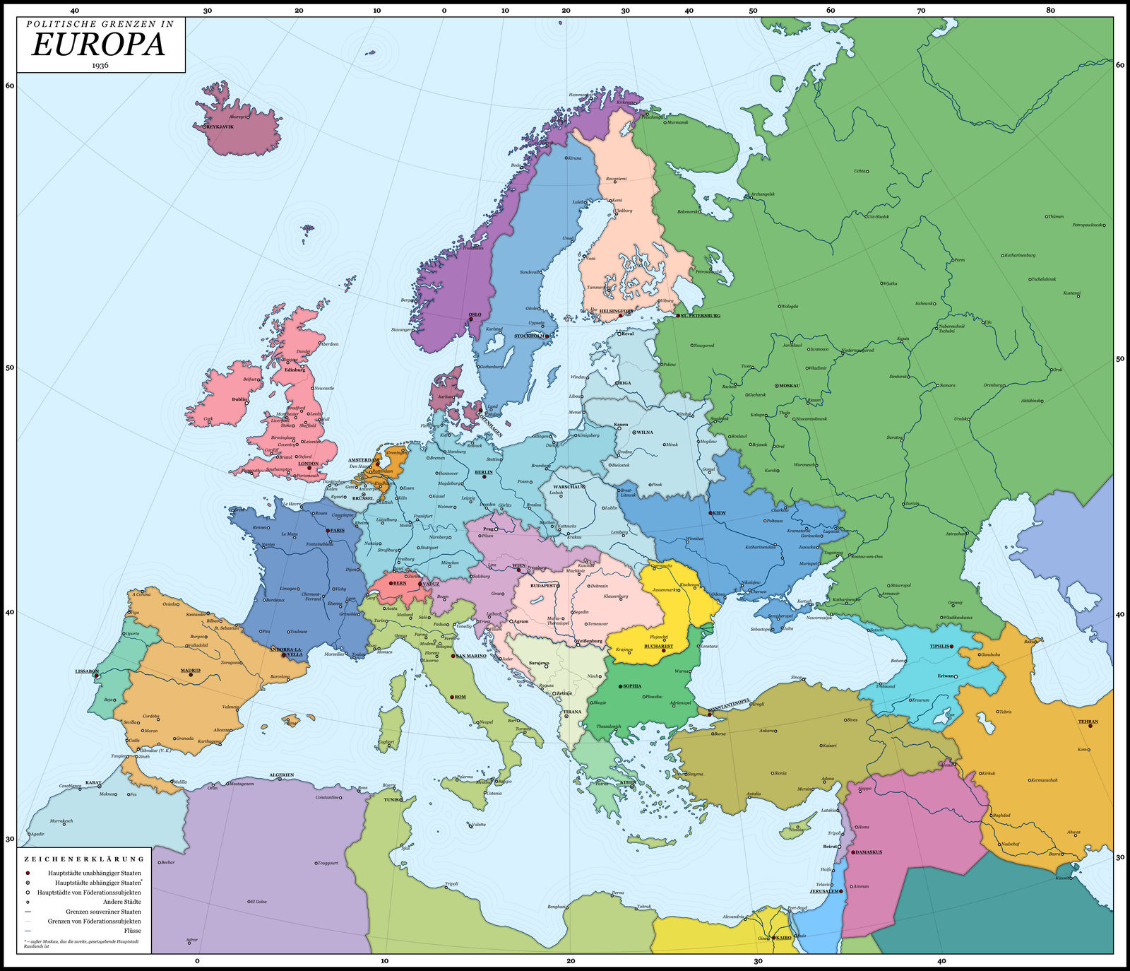 Europe 1936 By Mihaly Vadorgrafett On Deviantart Map Of Europe In 1936