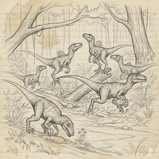Velociraptor Pack Sketched style