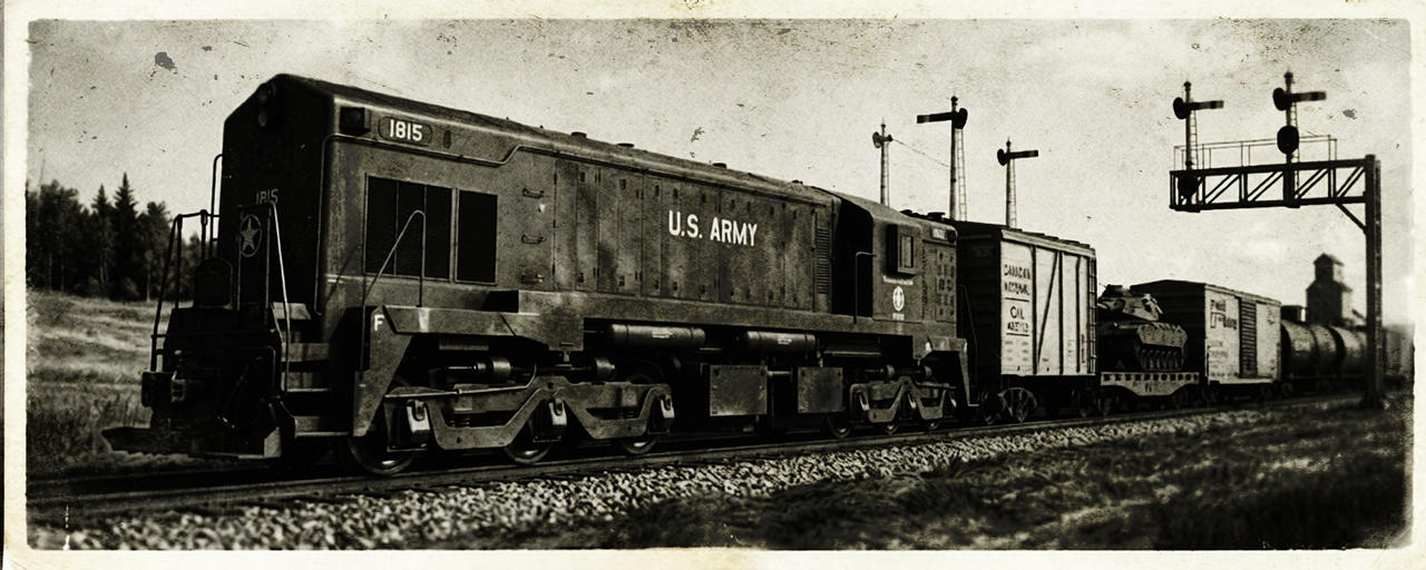 Military Locomotive vintage photo AI Enhanced
