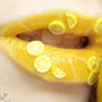Lemon juice (lemon lip art)