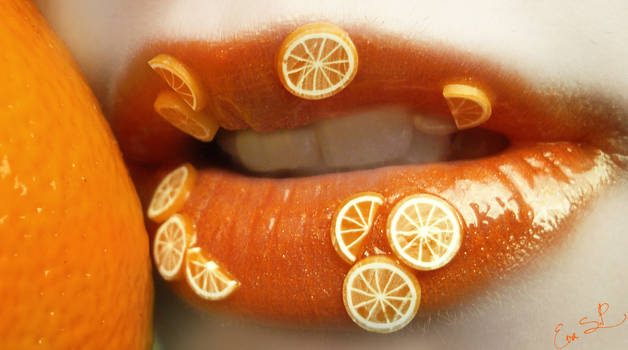 Orange lip art