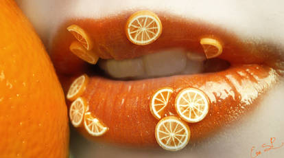 Orange lip art