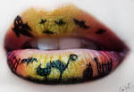 Cat Halloween Lip Art by Chuchy5