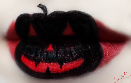 Red Pumpkin Lip Art