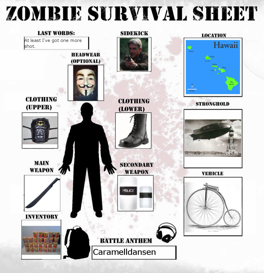 Zombie Survival Sheet