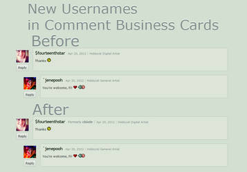 New Usernames in Comment Business Cards by admx