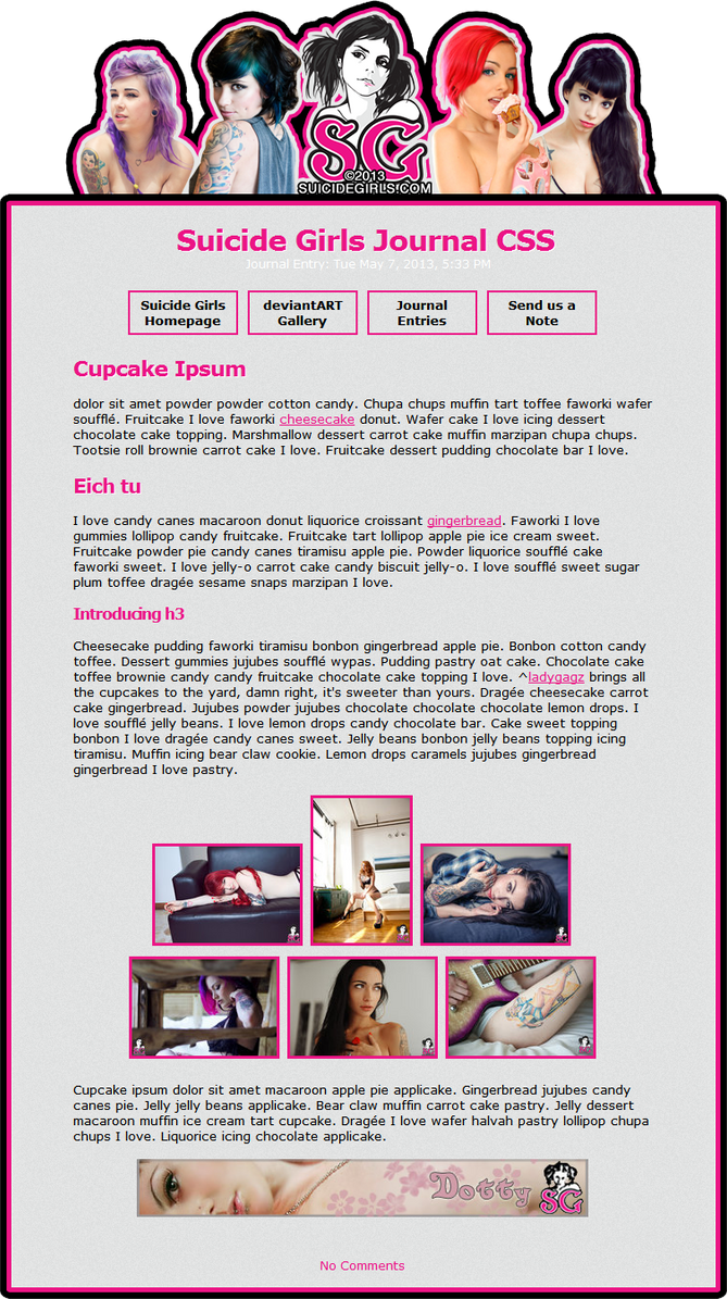 Suicide Girls Journal CSS - Contest entry by admx