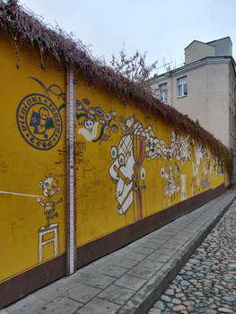 A wall by the theatre Ll (doll) in Vilnius