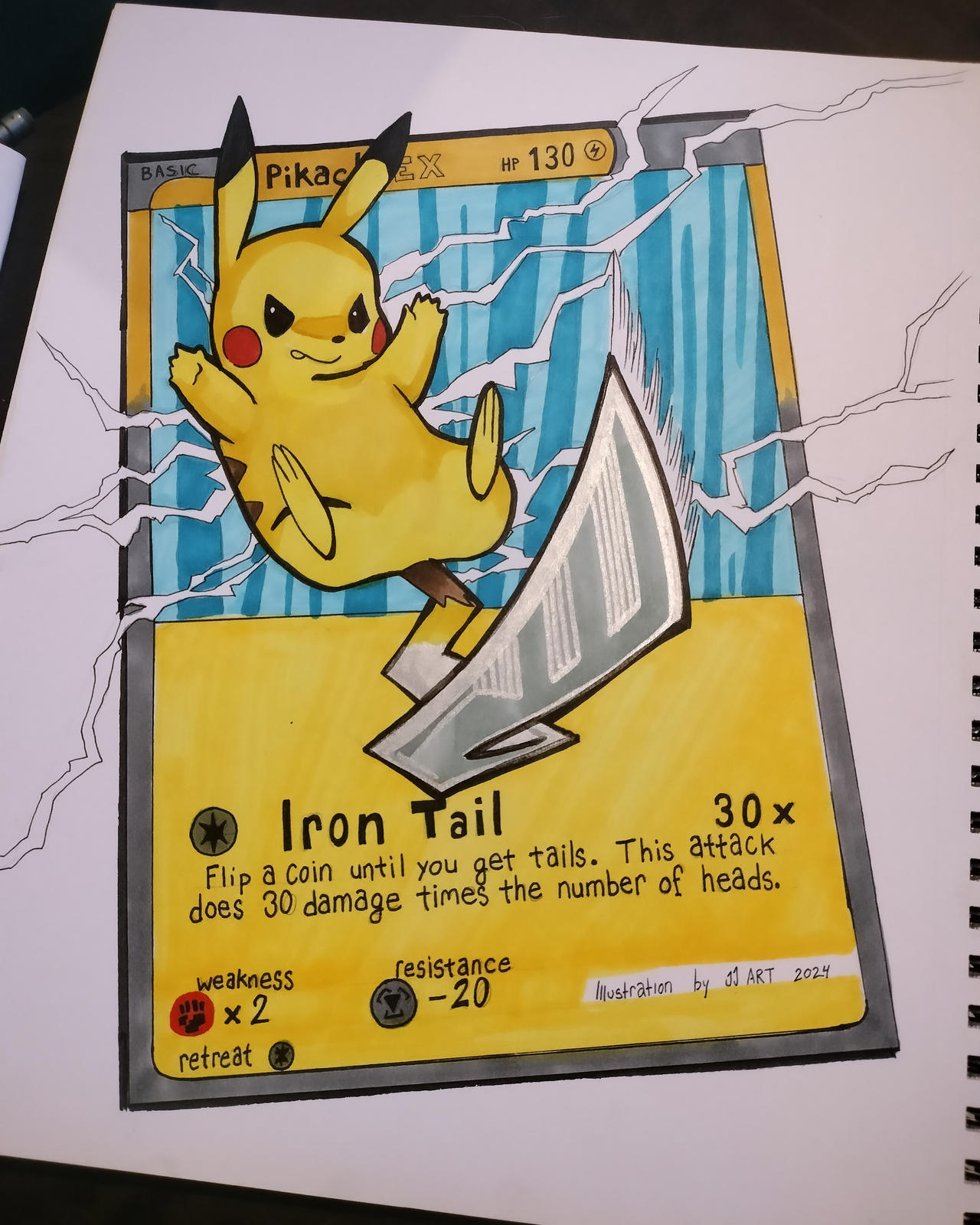 pikachu pokemon card iron tail pokemon card