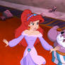 Ariel in Jasmine's purple dress