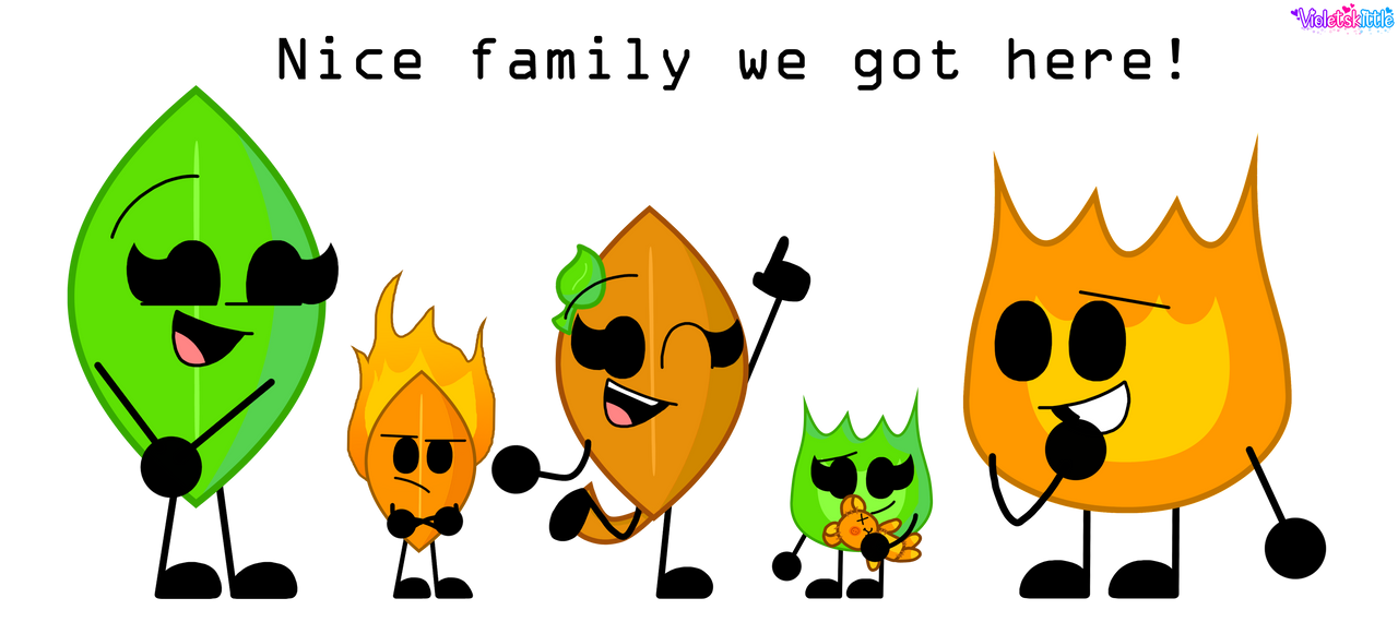 Firey Leafy and their kids (REMAKE) by Violetskittle on DeviantArt Firey Leafy and their kids (REMAKE) by Violetskittle on DeviantArt