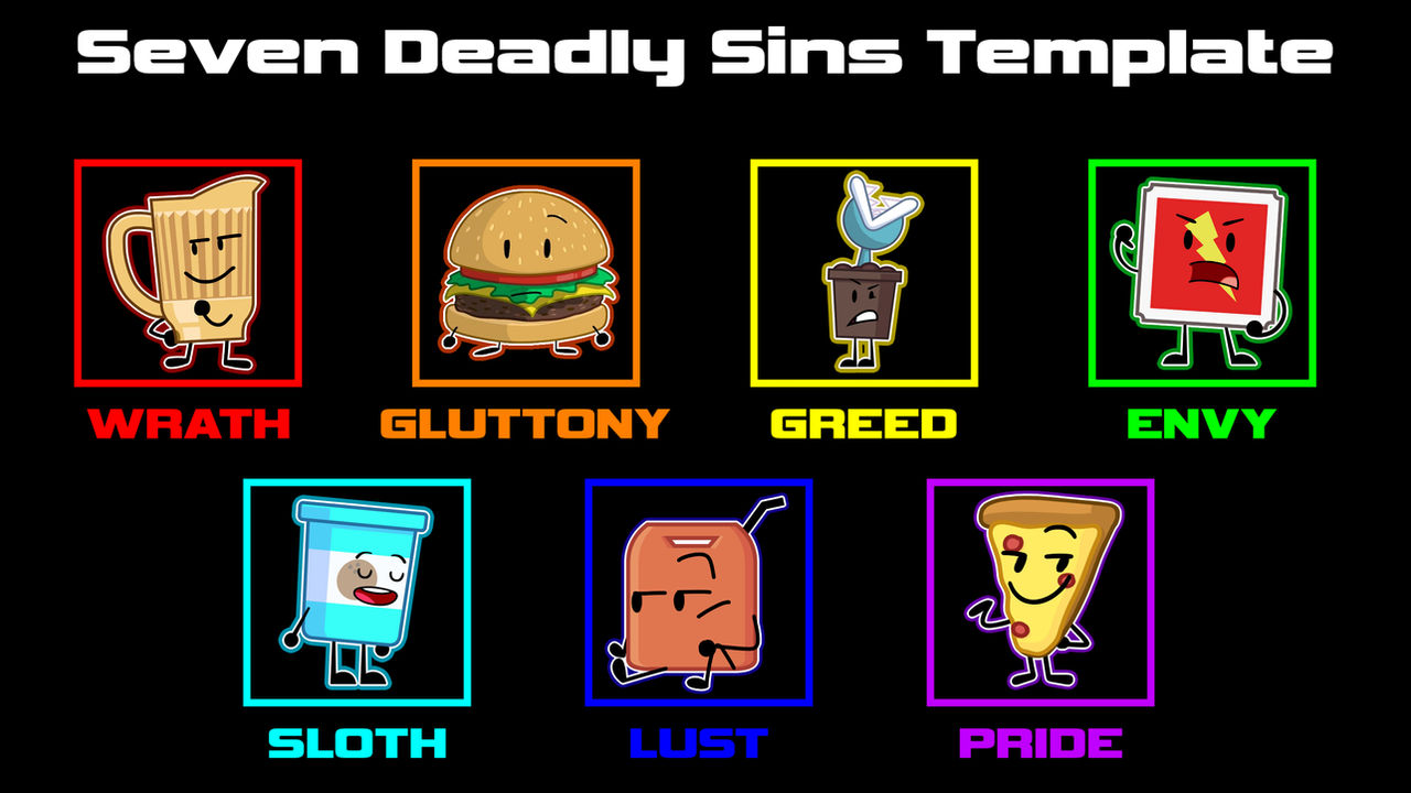 Seven Object Deadly Sins by VSkittleonDA27 on DeviantArt