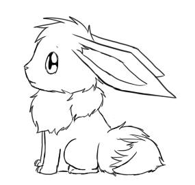 Sad Eevee line-art