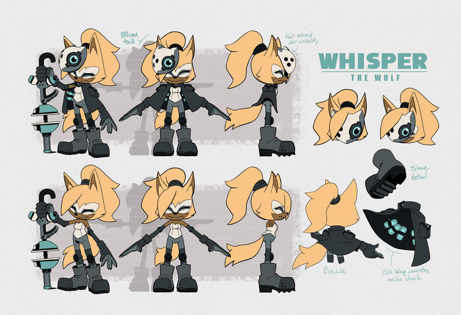 IDW Sonic-- Whisper the Wolf Official Model Sheet