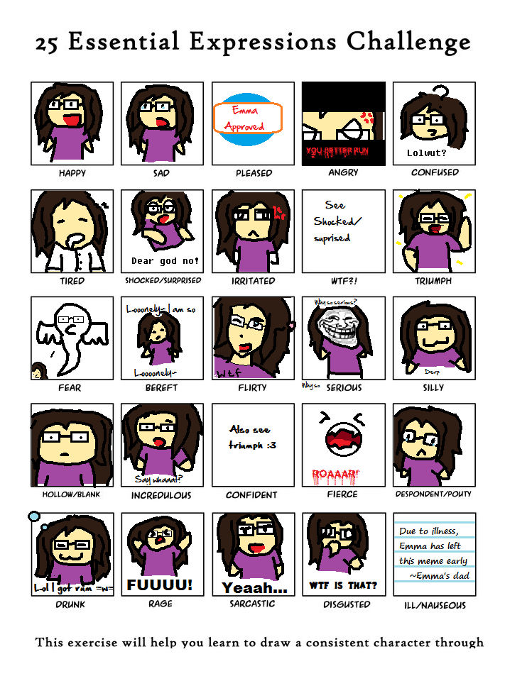 25 Expression Challenge Meme by duke-rawrz on DeviantArt