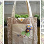 Bolsa bege com flores