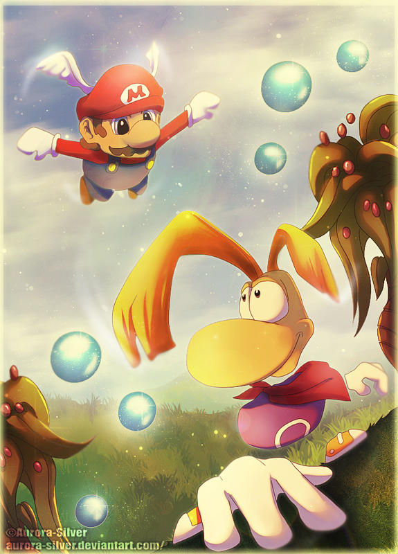 -CE- Rayman vs. Mario by Aurora-Silver on DeviantArt
