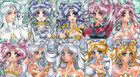 ACEOs - Sailor Moon Characters (Royal Family) by Tomo-Chi