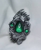 Green Dragon Tear Brooch