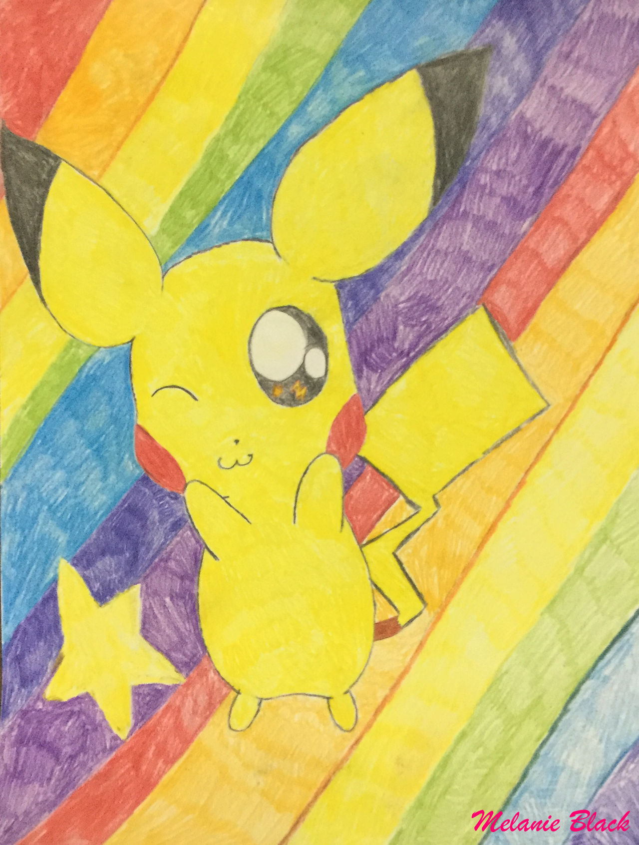 Pikachu Rainbow by MelanieCharger on DeviantArt