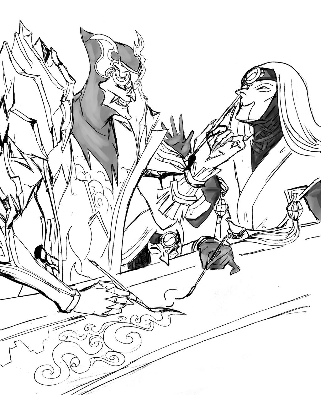 Masked Shaco Icon Shan Hai Scrolls Jhin y Masked Shaco by wildo123 on DeviantArt