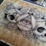 Illuminati and Skull chest piece tattoo design