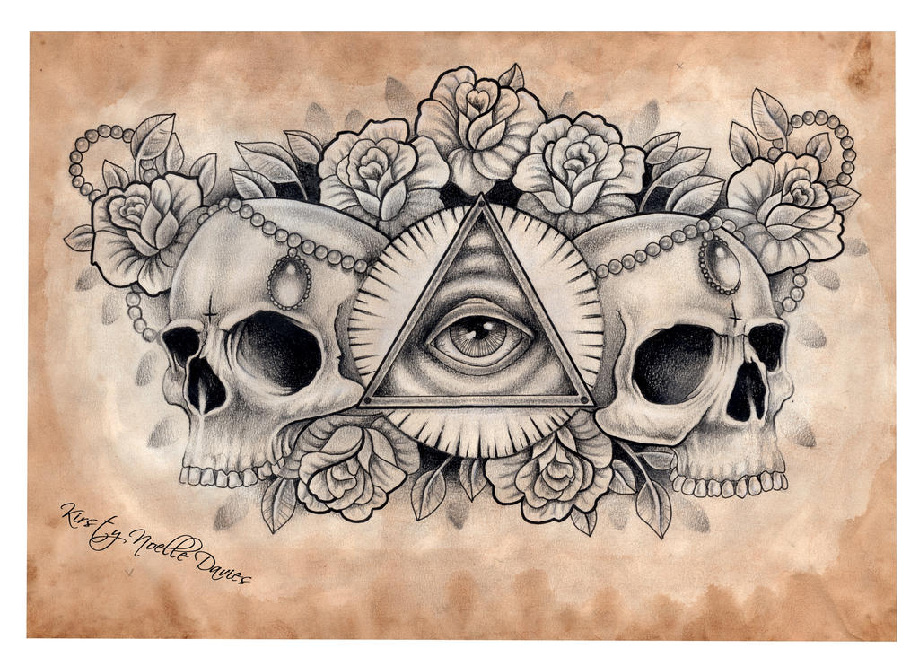 Illuminati and Skull chest tattoo design (scanned) by kirstynoelledavies on  DeviantArt