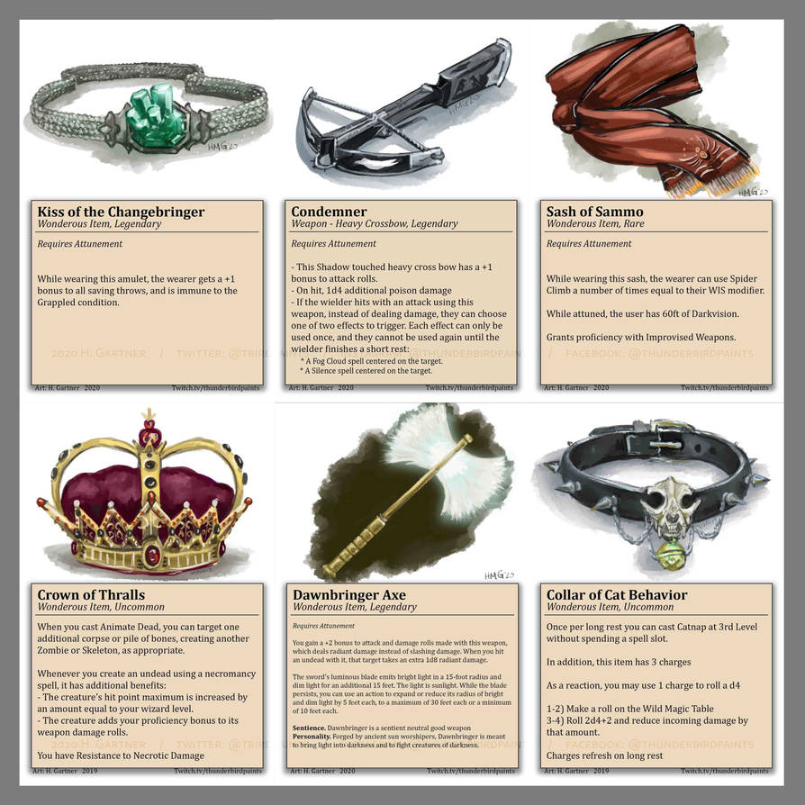 DnD Item Cards by Thunderbirdpaints on DeviantArt