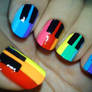 Rainbow Piano Nails